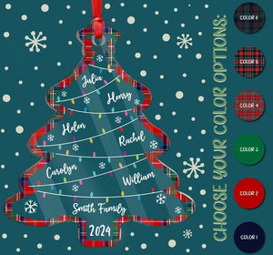 Family Christmas Ornament, Christmas Tree Ornament with Family Names, Christmas Tree Name Ornament 2024, Personalized Family Name Ornament