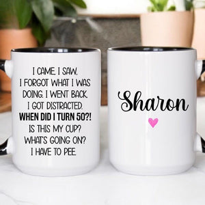 Personalized 50th Birthday Mug, 50th Birthday Coffee Cup, Funny 50th Birthday Gift for Mom Mug, 50th Birthday Gifts for Women