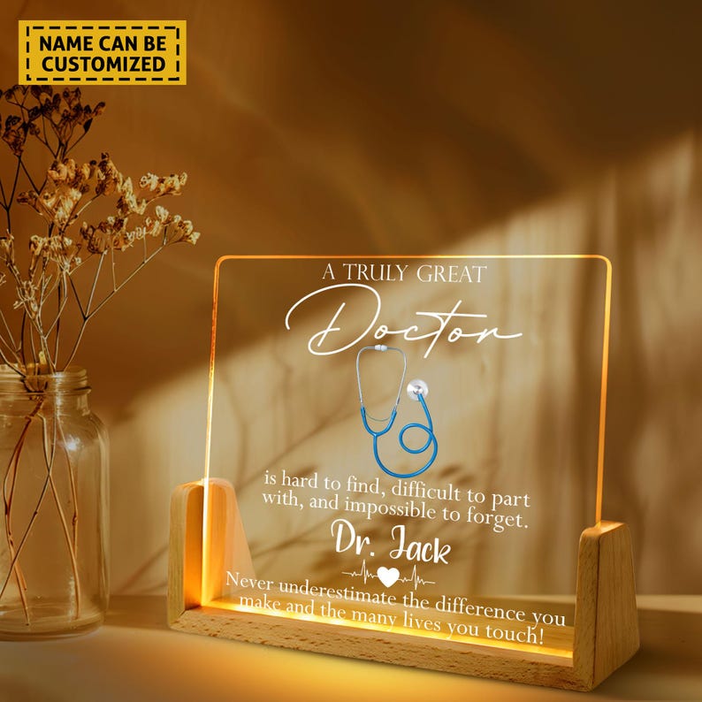 Personalized Custom Acrylic Plaque, Doctor Gift, Appreciation Gift, Graduation Gift, Farewell Gift, Best Doctor Ever, Thank You Gifts