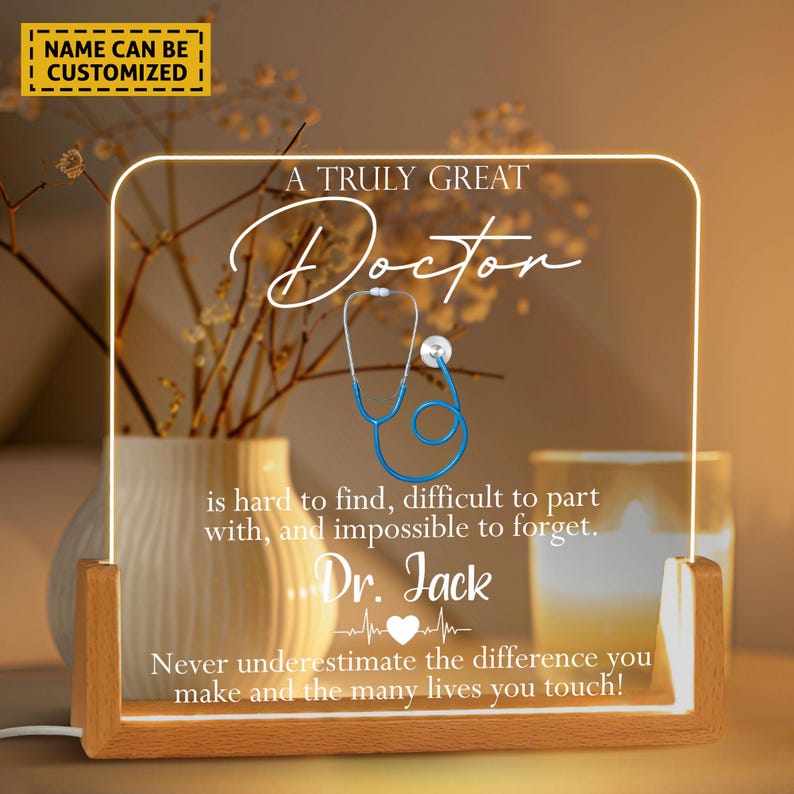 Personalized Custom Acrylic Plaque, Doctor Gift, Appreciation Gift, Graduation Gift, Farewell Gift, Best Doctor Ever, Thank You Gifts