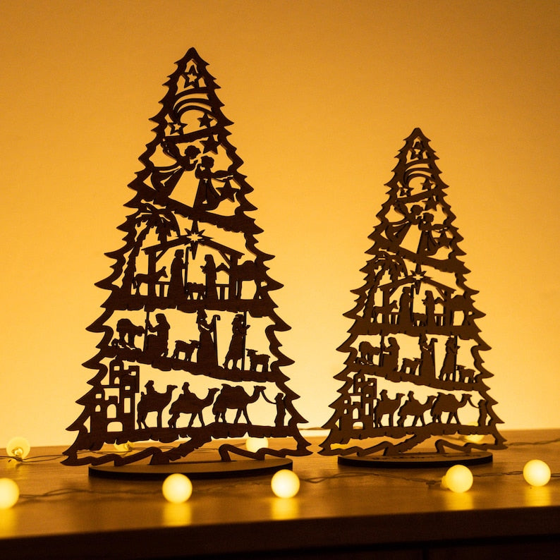 Personalized Xmas Nativity Tree, Christian Gift, Family Christmas, Nativity Display, Xmas Decorations, Tree Ornaments, Christmas Story