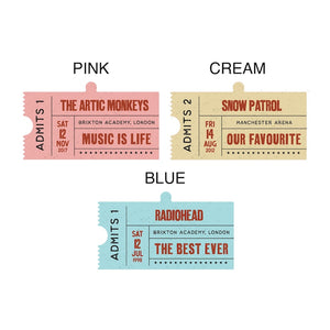 Personalised Favourite Concert Ticket Decoration - Custom Music Keepsake, Gig Memory Ornament, Perfect Gift for Music Lovers