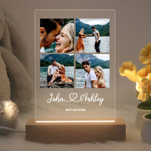 Personalized Photo Night Light, Photo Collage LED Light, Custom Photo Lamp, Anniversary Gift for couple, Birthday Gift For Firends Couple