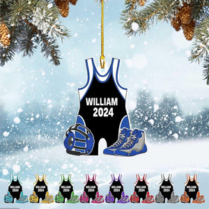 Custom Wrestling Ornament, Personalized Wrestling Ornament, 2024 Ornament, Sports Ornament, Singlet Ornament, Boys Wrestling Ornament