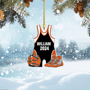Custom Wrestling Ornament, Personalized Wrestling Ornament, 2024 Ornament, Sports Ornament, Singlet Ornament, Boys Wrestling Ornament