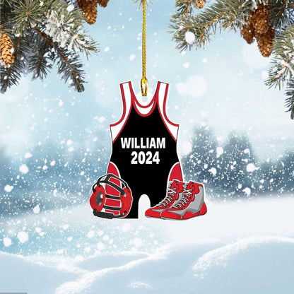 Custom Wrestling Ornament, Personalized Wrestling Ornament, 2024 Ornament, Sports Ornament, Singlet Ornament, Boys Wrestling Ornament