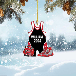Custom Wrestling Ornament, Personalized Wrestling Ornament, 2024 Ornament, Sports Ornament, Singlet Ornament, Boys Wrestling Ornament