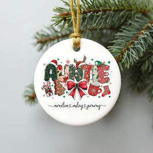 Personalized Aunt Ornament, Auntie Claus, Custom Auntie Christmas Ornament, Aunt Gift, Auntie Christmas Gift, Keepsake Ornament, Auntie Gift