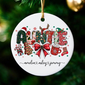 Personalized Aunt Ornament, Auntie Claus, Custom Auntie Christmas Ornament, Aunt Gift, Auntie Christmas Gift, Keepsake Ornament, Auntie Gift