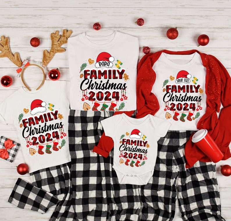 Custom Family Christmas 2024 Shirt, Funny Family Christmas Tshirt, 2024 Tee,Family Christmas Santa Tee,Custom Family Matching
