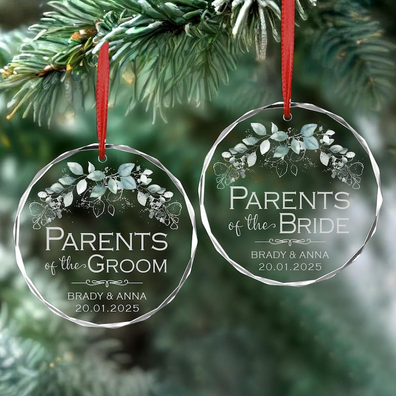 Personalized Wedding Ornament for Parents, Wedding Gift for Parents of the Bride and Groom,Parent Wedding Gift,Wedding Gift for Mom and Dad