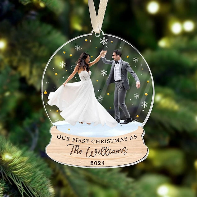 Personalized Photo Christmas Ornament: Acrylic First Christmas Keepsake