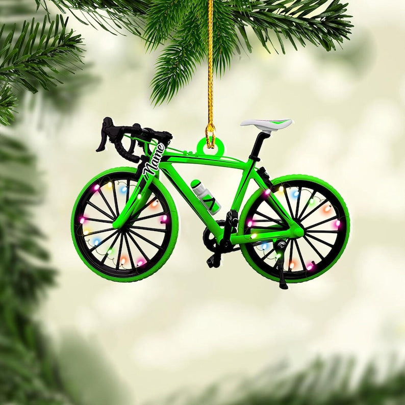 Personalized Bicycle Christmas Ornaments, Cycling Ornament, Bicycle Gift, Christmas Gifts For Bicycle Rider, Bike Xmas Ornament