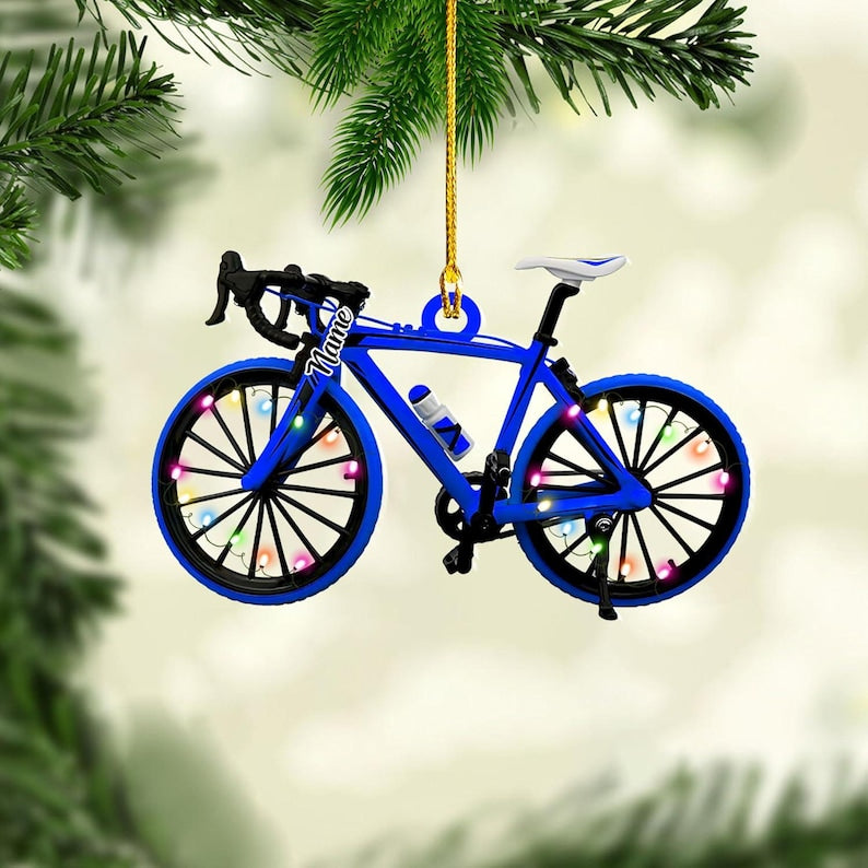Personalized Bicycle Christmas Ornaments, Cycling Ornament, Bicycle Gift, Christmas Gifts For Bicycle Rider, Bike Xmas Ornament
