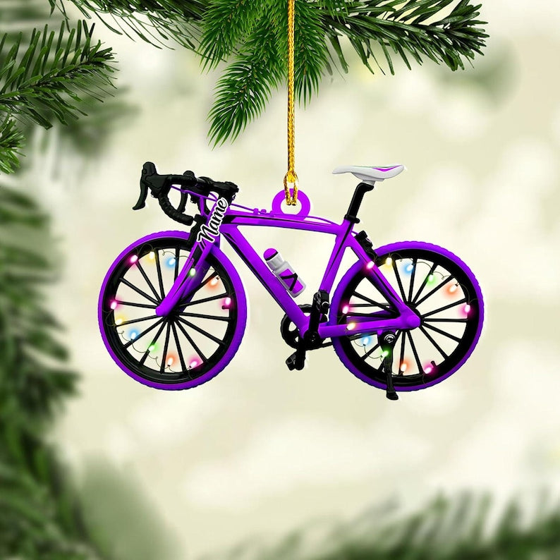 Personalized Bicycle Christmas Ornaments, Cycling Ornament, Bicycle Gift, Christmas Gifts For Bicycle Rider, Bike Xmas Ornament