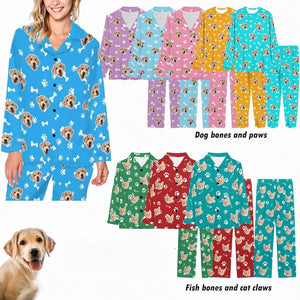 Custom Dog Face Pajamas: Personalized Pet Photo Pajama Set, Christmas pajama gifts