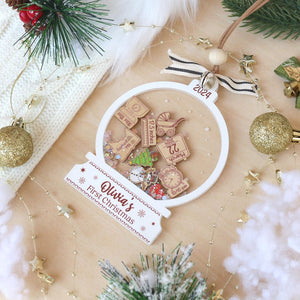 Personalized Baby's First Christmas Ornament 2025: 4D Shake Acrylic Keepsake