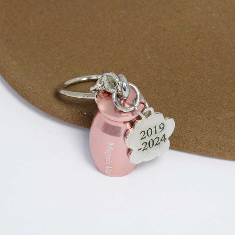 Personalized Pet Urn Keychain,Cremation Urn Keychain,Custom Ashes Keepsake,Urn Memorial Dog Paw Print Keychain,Pet Fur Hair Keepsake
