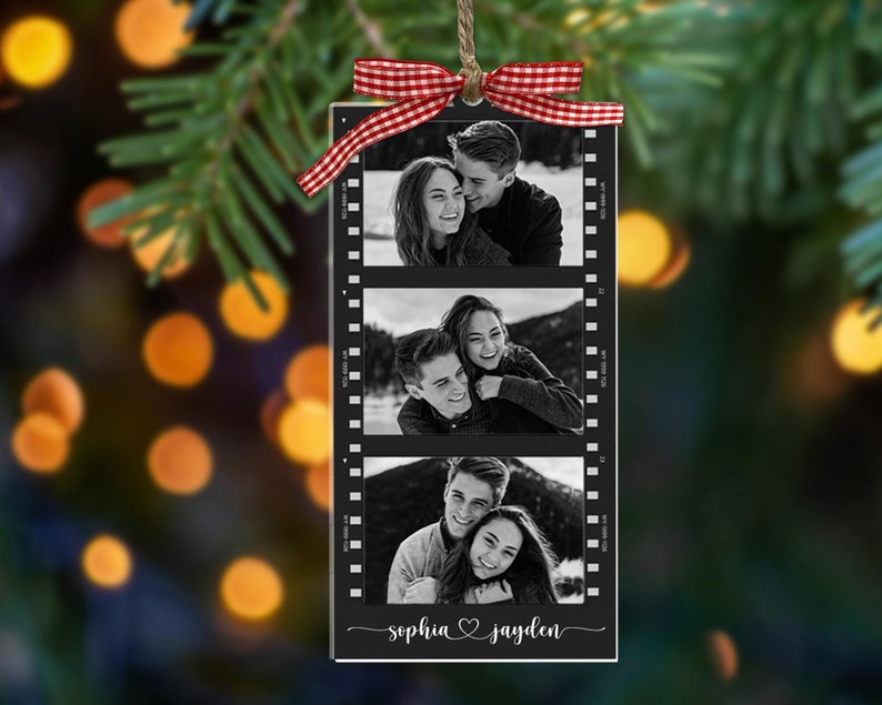 Custom Photo Strip Ornament, Christmas Ornament 2024, Personalized Ornament with Photos, Family Ornament, Couple Ornament, Bestie Gift