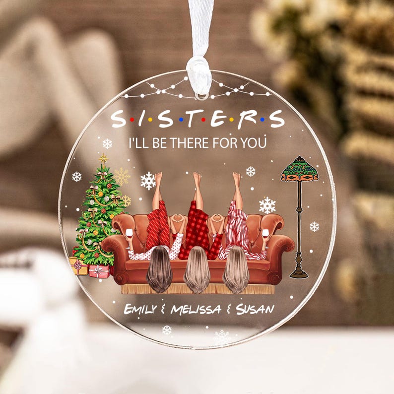 Personalized Sisters Ornament, Besties Christmas Gift, Best Friend Christmas Ornament, Custom Best Friend Gift, Bestie Ornament, Sister Gift