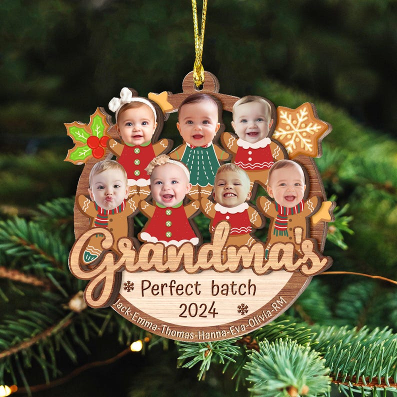 Personalized Grandma Christmas Ornament, Custom Photo Grandkids Ornament, Perfect Batch Grandma Ornament With Grandkids, Gift For Grandma