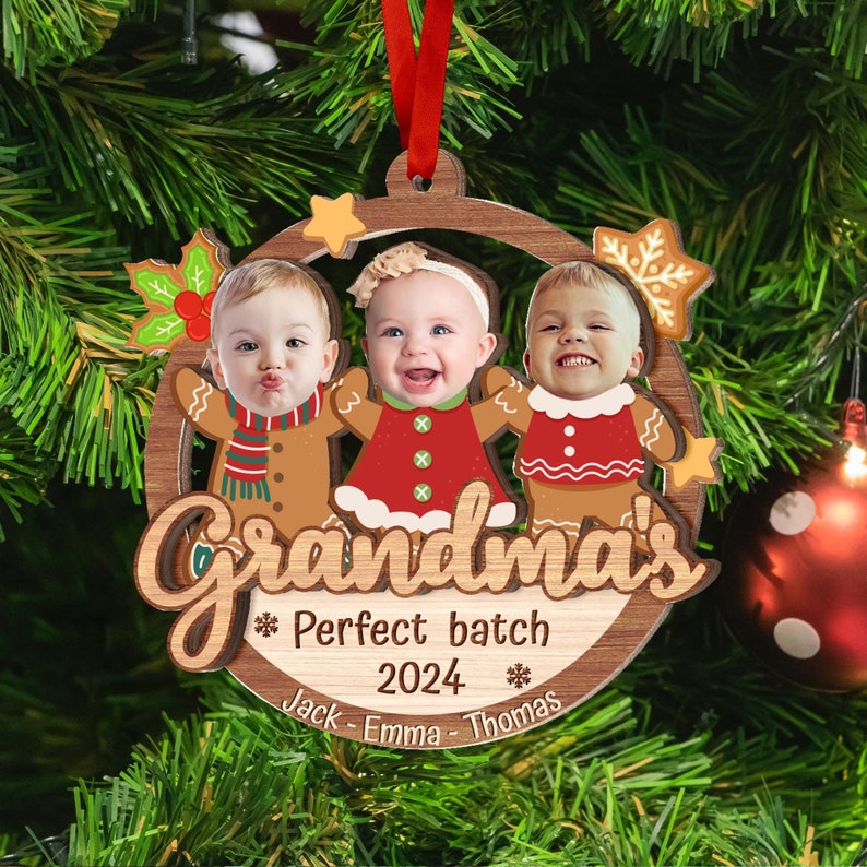 Personalized Grandma Christmas Ornament, Custom Photo Grandkids Ornament, Perfect Batch Grandma Ornament With Grandkids, Gift For Grandma