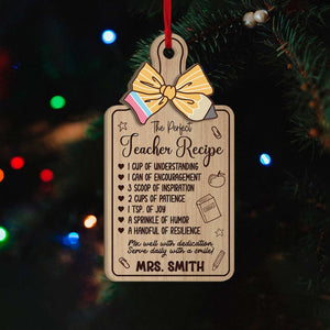 Personalized Teacher Ornament The Perfect Teacher Recipe, Christmas Ornament Teacher Gift, Teacher Appreciation Gift, Teacher Christmas Gift