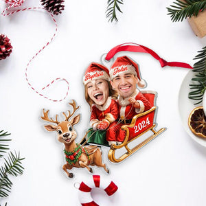 Custom Photo Couple Christmas Ornament, Personalized Couple Names Christmas Ornament, Funny Couple Gift, New Couple Gift, Anniversary Gifts
