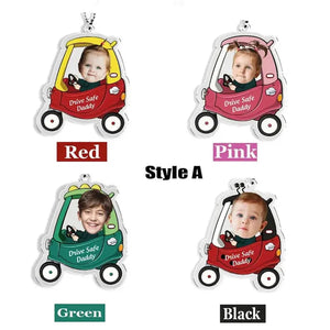 Personalized Acrylic Car Hanger, Drive Safe Daddy Acrylic Car Hanging New Dad Gift 1st Fathers Day Gift For Him