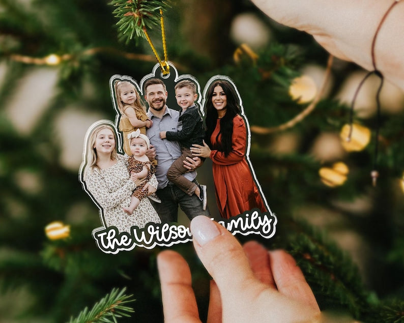 Custom Photo Acrylic Ornament: Personalized Keepsake Gift Custom Family Photo Christmas Ornament, Besties Xmas Gift, Pet 1st Christmas Keepsake, Picture Keepsake
