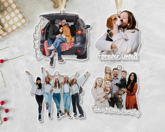 Custom Photo Acrylic Ornament: Personalized Keepsake Gift Custom Family Photo Christmas Ornament, Besties Xmas Gift, Pet 1st Christmas Keepsake, Picture Keepsake