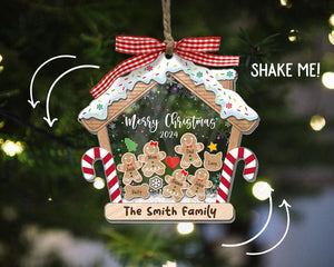 Family Ornament Personalized, Family Christmas Ornaments 2024, Custom Gingerbread Ornament, Family Christmas Gifts, 4D Shake Ornament