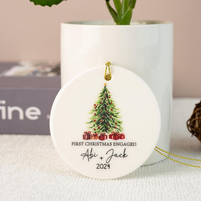 First Christmas Engaged Ornament, Engagement Gifts Ornament, 1st Christmas Engaged Baubles, Keepsake Gifts, Gifts for Couple