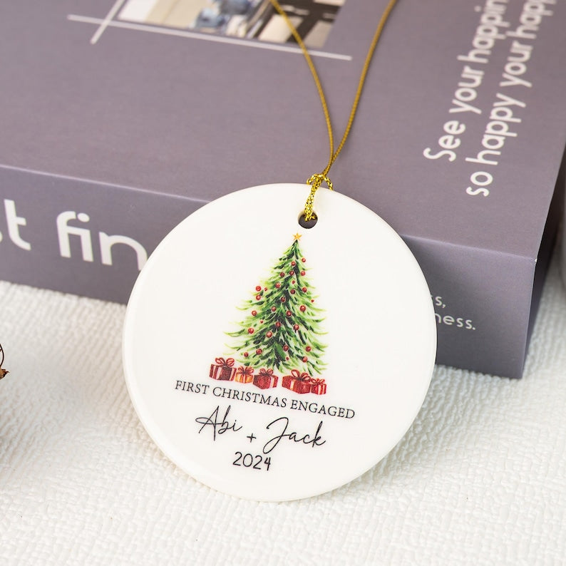 First Christmas Engaged Ornament, Engagement Gifts Ornament, 1st Christmas Engaged Baubles, Keepsake Gifts, Gifts for Couple