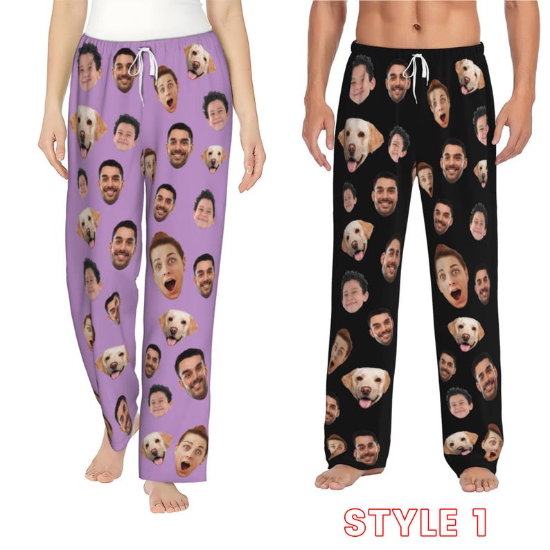 Custom Face Pajama Pants,Personalized Pants Pajamas,Custom Pj Pants,Photo Pajama,Dog Pajamas,Christmas/Anniversary Photo Gift For Her Him