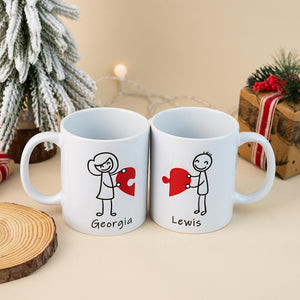 Couple Coffee Mugs, Couple Gift, Girlfriend Gifts, Romantic Gifts for Boyfriend, Custom Couple Gift,Funny Gift for Him, Valentine Couple Mug
