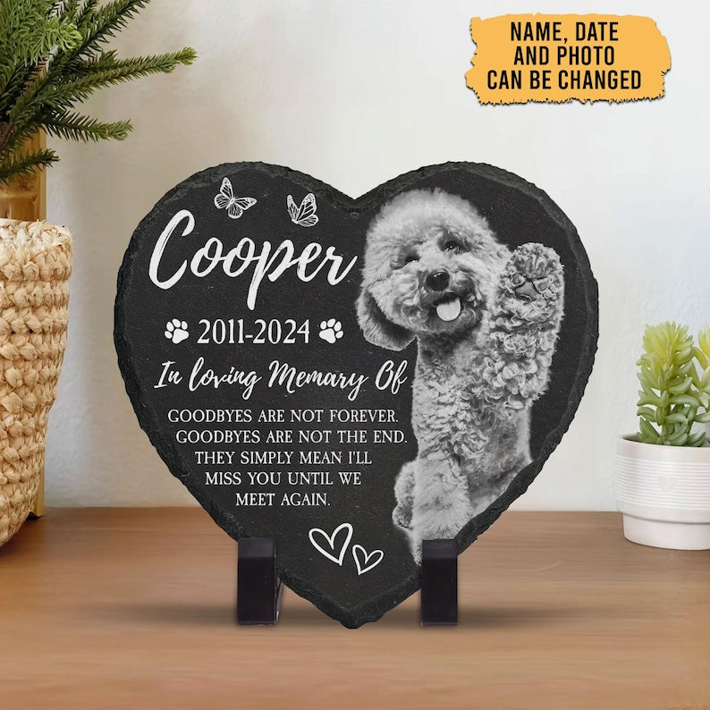 Personalized Photo Pet Memorial Stone: Engraved Dog Remembrance Gift