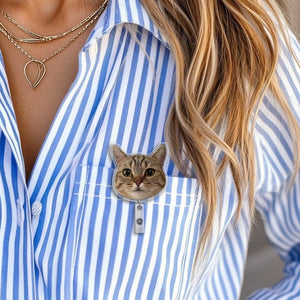 Custom Cat Face Badge Reel, Baby Face Badge Reel, Pet Funny Photo Badge Reel, Nurse Badge Reel, Christmas Badge Reel, ID Badge Buddy