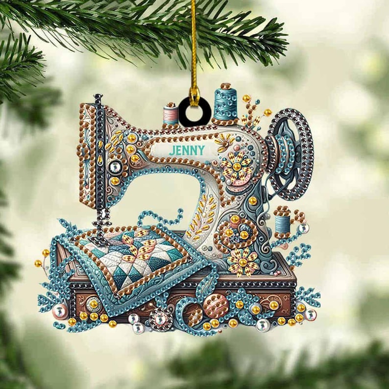 Personalized Sewing Machine Christmas Ornament, Sewing Ornament, Christmas Gift For Sewing Lover, Xmas Tree Decor, Gift For Mom