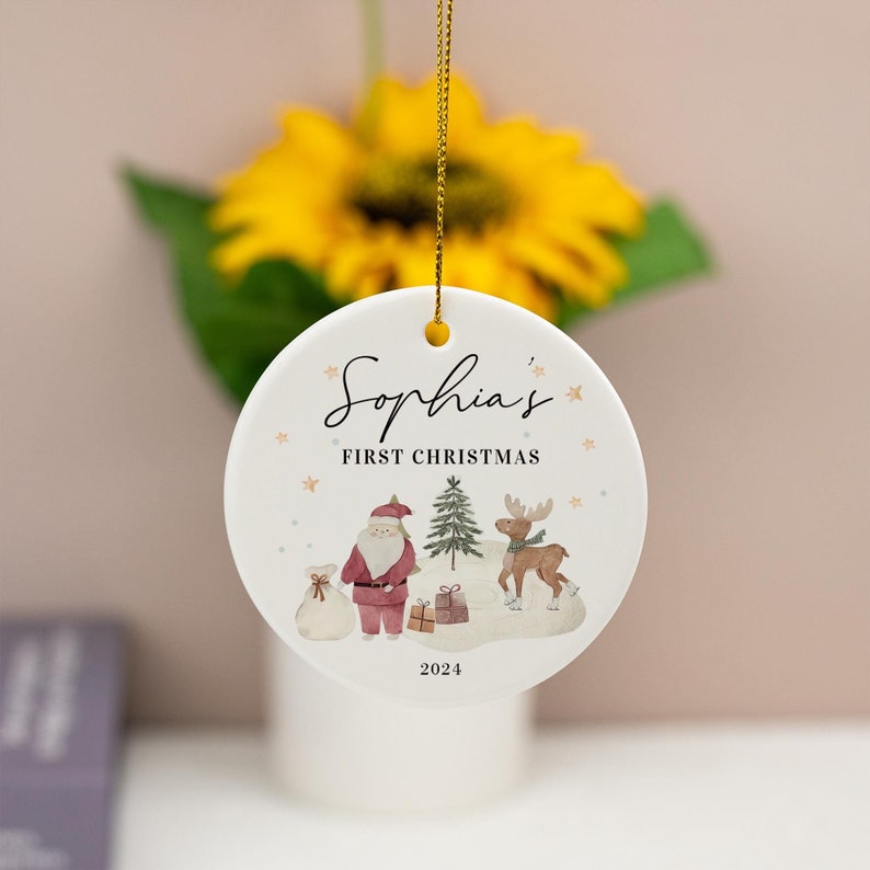 Custom Baby's First Christmas Baubles,Custom Keepsake Christmas Ornament, New Baby Gifts,Christmas Tree Decor,Christmas Gifts for Kids