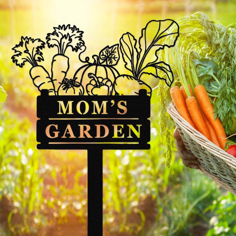 Custom Homegrown Veggies Garden Stake,Metal Vegetables Garden Sign,Personalized Garden Stake,Metal Yard Sign,Yard Decor,Harvest Garden Decor