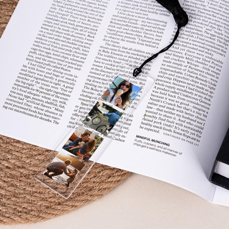 Custom Acrylic Bookmark from Your Photo, Personalized Picture Bookmark for Woman Colorful Tasse Book Accessories Gift