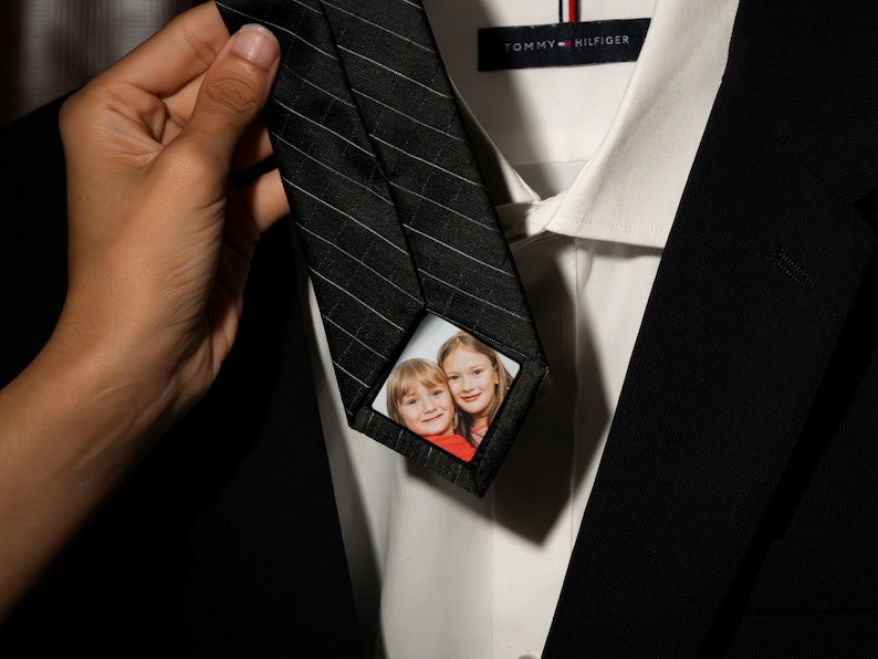 Photo Patch for Ties, Dad Wedding Gifts, Wedding Gifts for Father of the Bride Tie,Gifts for Dad, Custom Tie Patch, Father of the Bride Gift