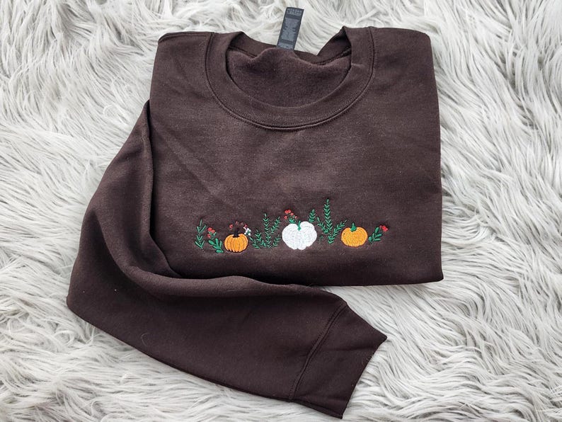 Enchanted Fall Pumpkins Embroidered Crewneck - Pumpkin Patch Crewneck - Autumn Style- Pumpkin Forest - T-Shirt - Sweatshirt - Hoodie il_794xN.6351858204_m5gz.jpg
