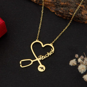 Personalized Stethoscope Name Necklace, Custom Stethoscope Necklace, Doctor Gift, Nurse Gift, Graduation Gifts, Gift for Her