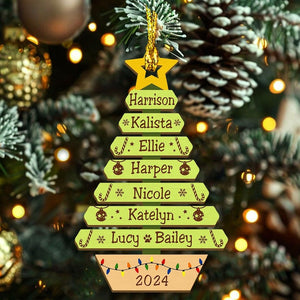 Custom Christmas Tree Ornament with Family Names, Family Christmas Ornament, Christmas Tree Name Ornament 2025, Family Name Ornament
