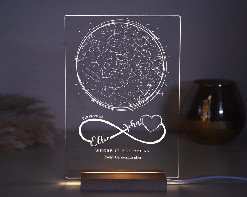 Custom Star Map Night Light: Personalized Constellation Gift