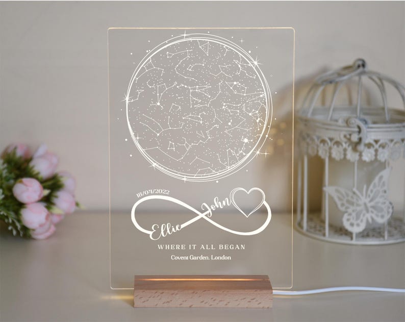 Custom Star Map Night Light: Personalized Constellation Gift