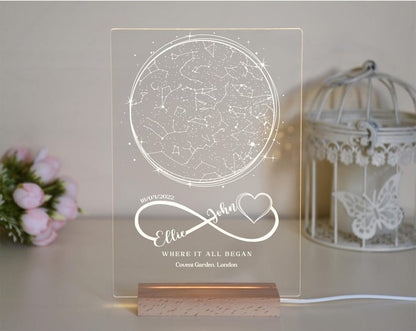 Custom Star Map Night Light: Personalized Constellation Gift
