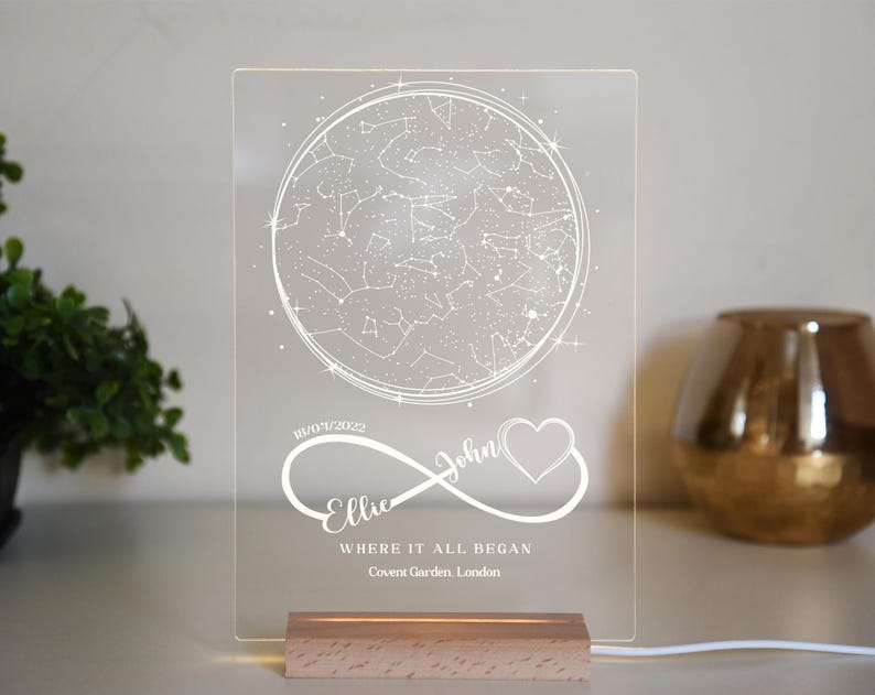 Custom Star Map Night Light: Personalized Constellation Gift